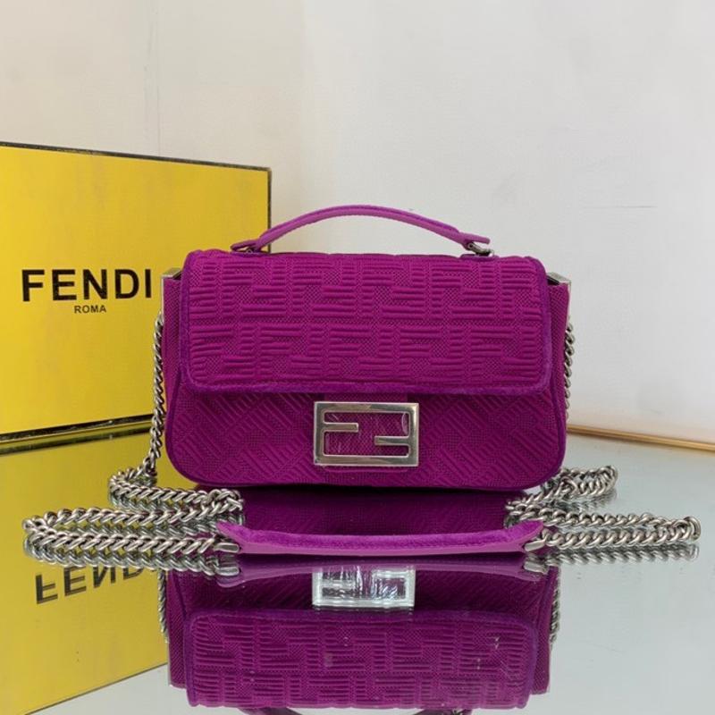 Fendi Clutches Shoulder Bag 8BR793 Cloth Purple